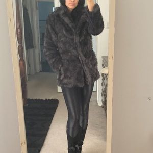 H&M Grey Fur Coat XS